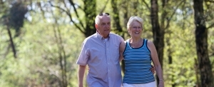 Happy healthy older man and woman enjoying life with no urological symptoms